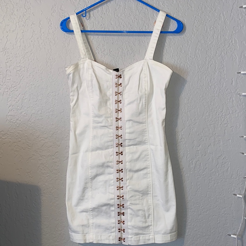 White button up dress